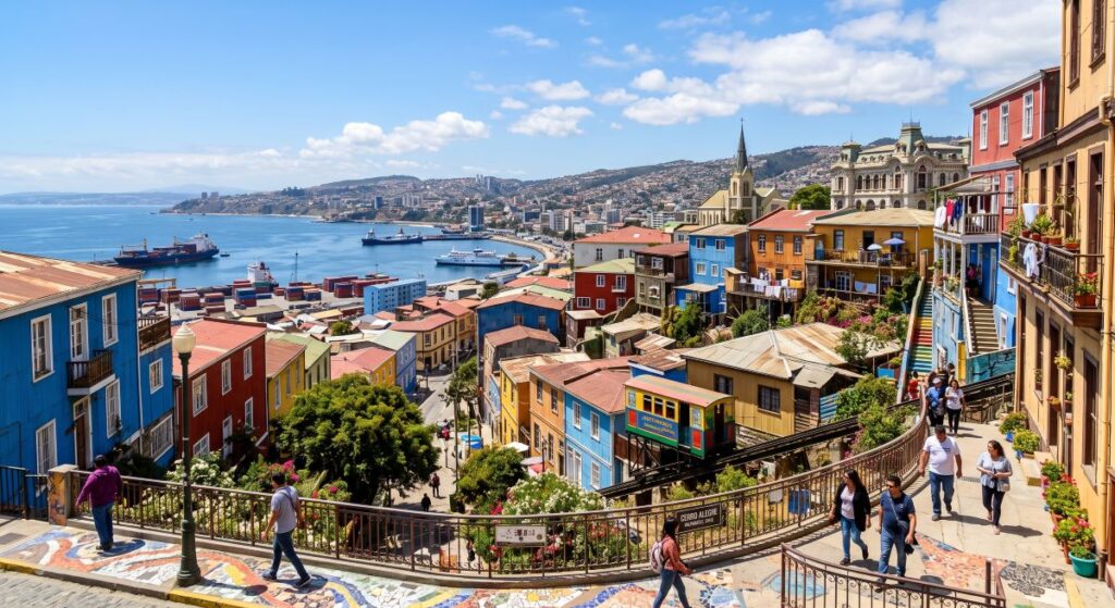 La joya bohemia del Pacífico: los palacetes victorianos del Cerro Alegre y el encanto atemporal de Valparaíso.