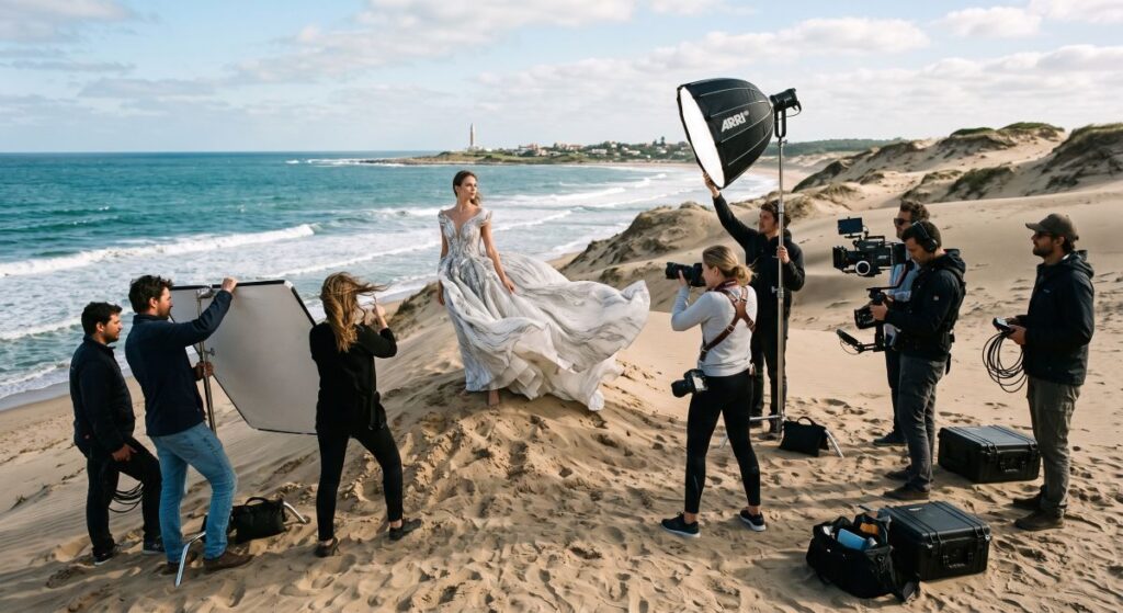 El gran se.t del lujo atlántico: Punta del Este como epicentro de las producciones editoriales de moda y campañas globales.