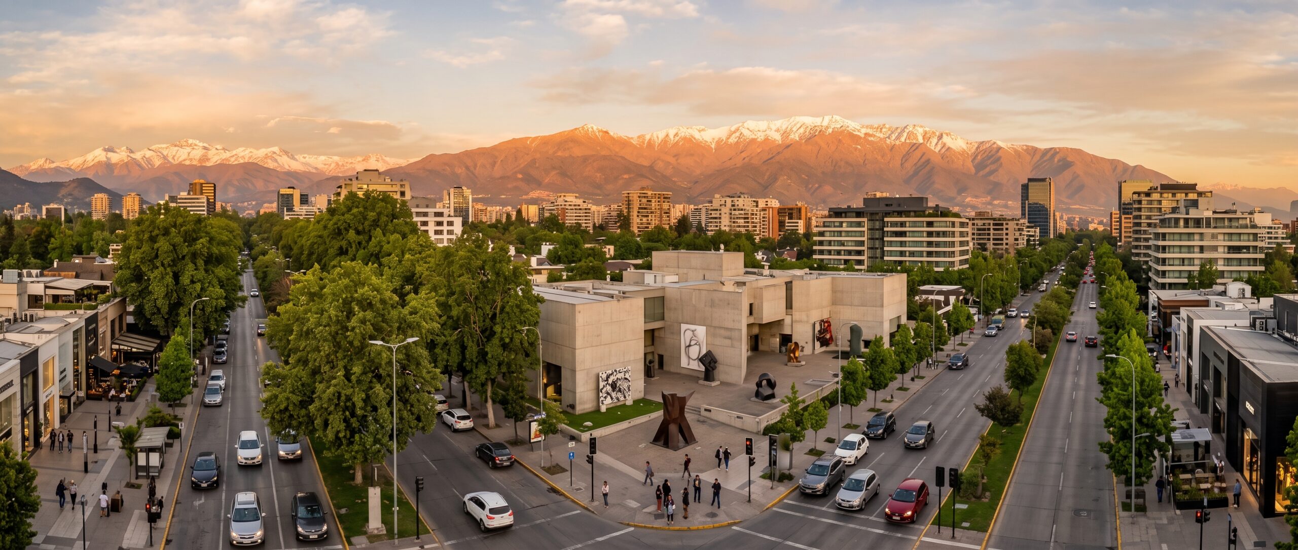 La milla de oro del diseño andino: Vitacura, el circuito de arte de Alonso de Córdova y la alta gastronomía de autor en Santiago.