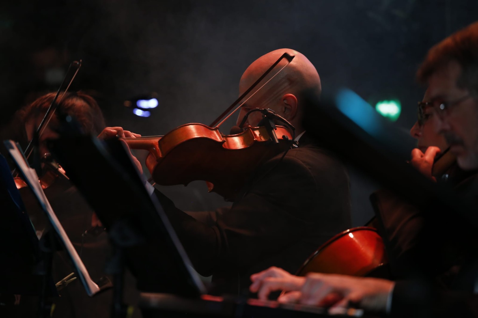 Músicos de la Orquesta Departamental de Maldonado durante la gala