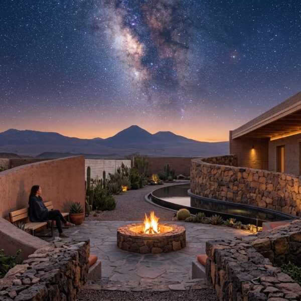 El silencio cósmico de San Pedro de Atacama: arquitectura vernácula de adobe, cielos protegidos y el santuario del nuevo lujo mineral.